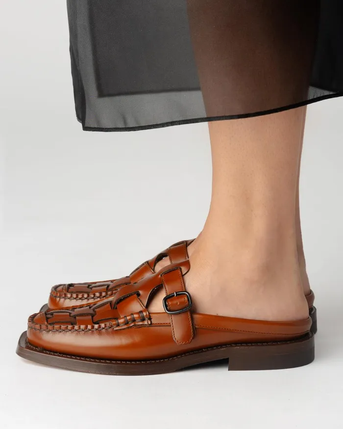Hereu BONELL 8211 Woven Tbar Mule Loafer Women Loafers
