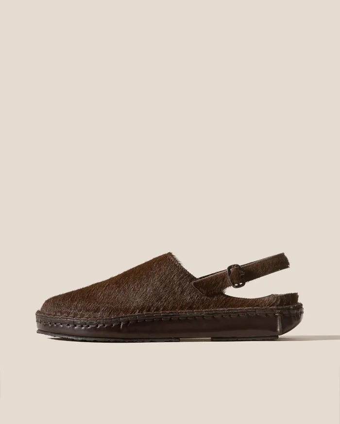 Hereu CARGOL CALF HAIR 8211 Whipstitched Slingback Clog Women Sandals