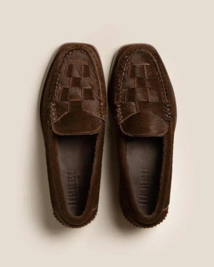 Hereu NOMBELA CALF HAIR 8211 Interwoven Detail Slipon Loafer Men Loafers