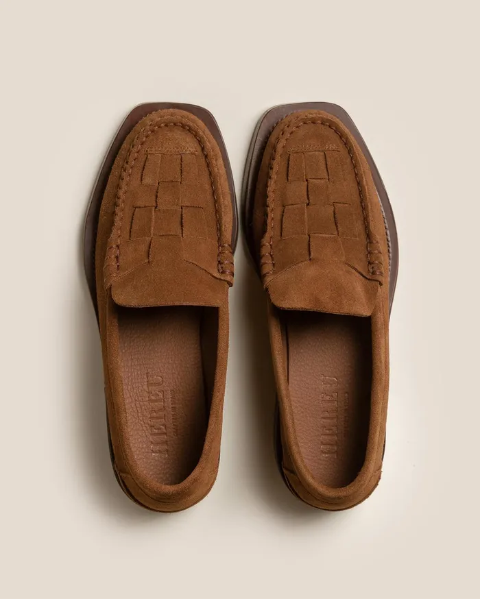 Hereu NOMBELA SUEDE 8211 Interwoven Detail Slipon Loafer Women Loafers