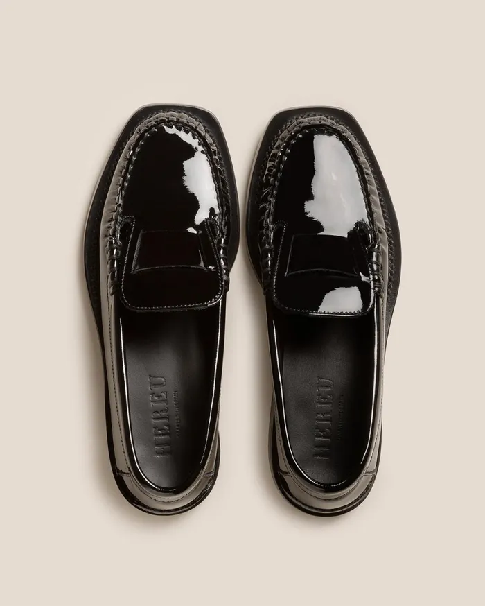 Hereu SINEU GLOSSY 8211 Interlaceddetail Slipon Loafer Women Loafers