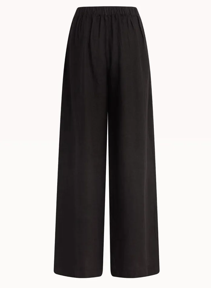 High Waisted Linen Pleated Pant 8211 Black Women Bella Dahl Pants