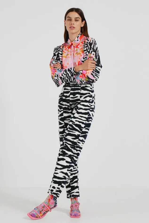 Highwaisted Long Trousers Women Desigual Pants and Leggings