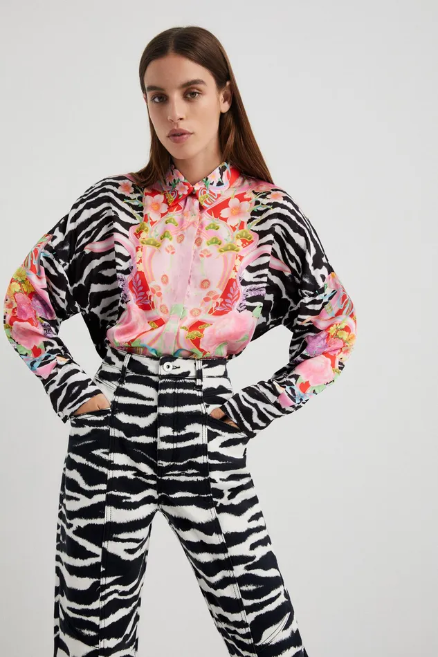 Highwaisted Long Trousers Women Desigual Pants and Leggings