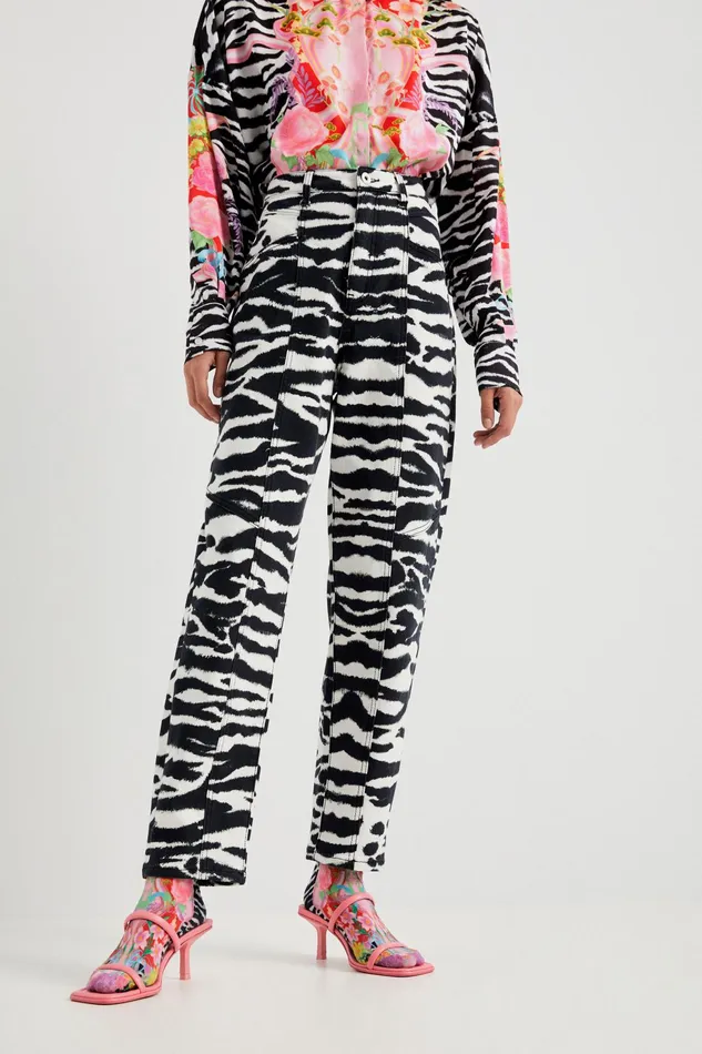 Highwaisted Long Trousers Women Desigual Pants and Leggings