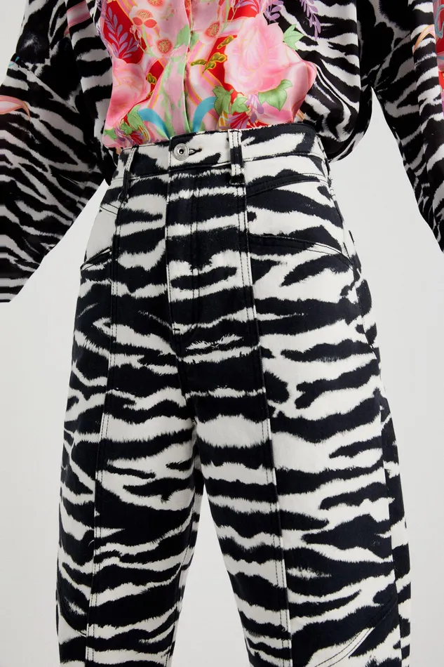 Highwaisted Long Trousers Women Desigual Pants and Leggings