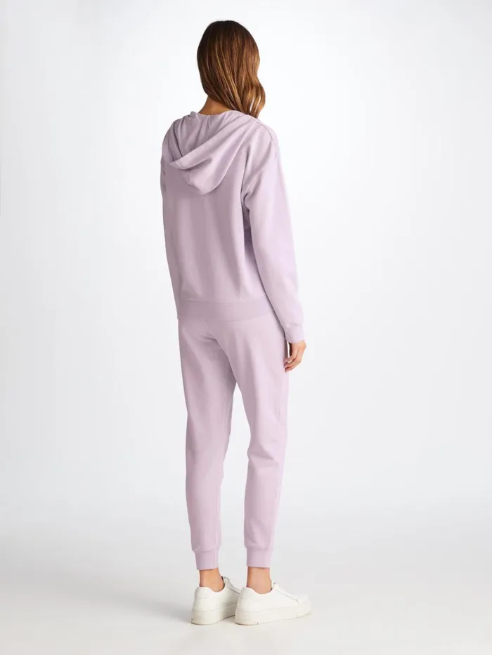 Hoodies Women Derek Rose Hoodie Quinn Cotton Modal Lilac
