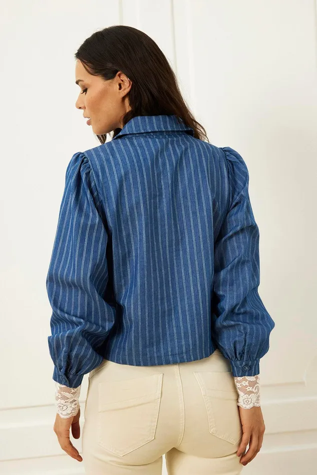 HUDSON SHIRT 16031 509 Denim Blue 509 Women IN FRONT BLOUSES SHIRTS