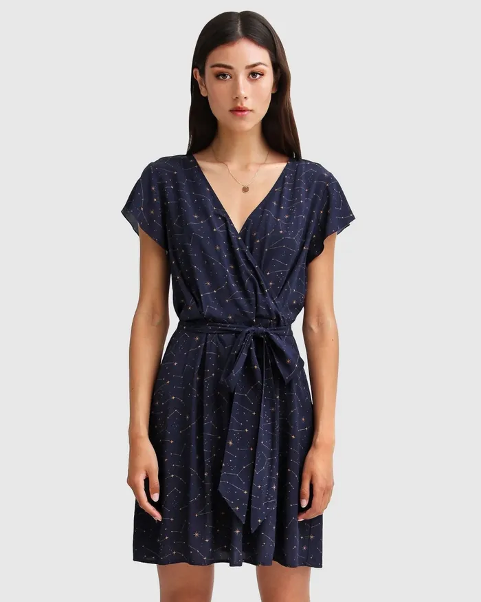 I039m The Star Wrap Dress 8211 Navy Women Dresses Belle and Bloom