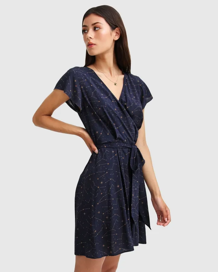 I039m The Star Wrap Dress 8211 Navy Women Dresses Belle and Bloom