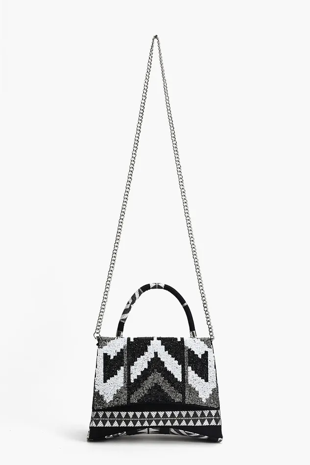 Ikat Noir Elegance Top Handle Bag Ikat Noir Elegance Top Handle Bag