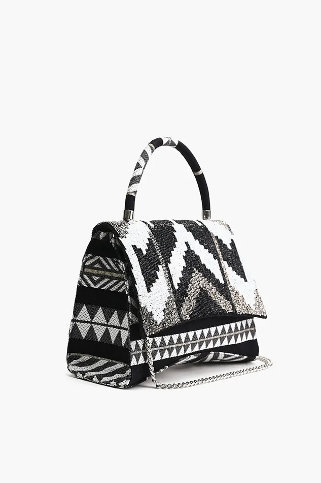 Ikat Noir Elegance Top Handle Bag Ikat Noir Elegance Top Handle Bag