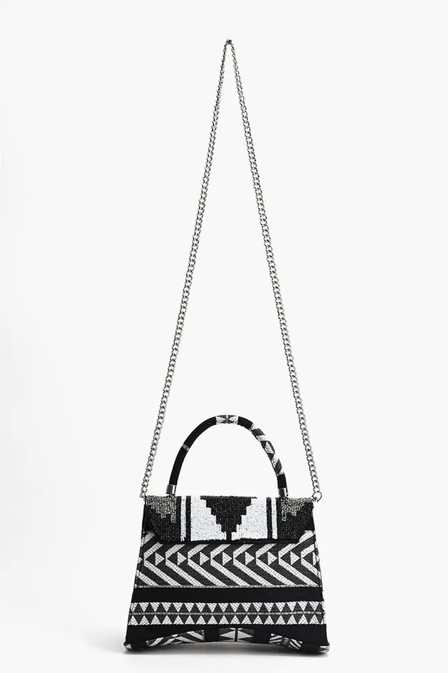 Ikat Noir Elegance Top Handle Bag Ikat Noir Elegance Top Handle Bag