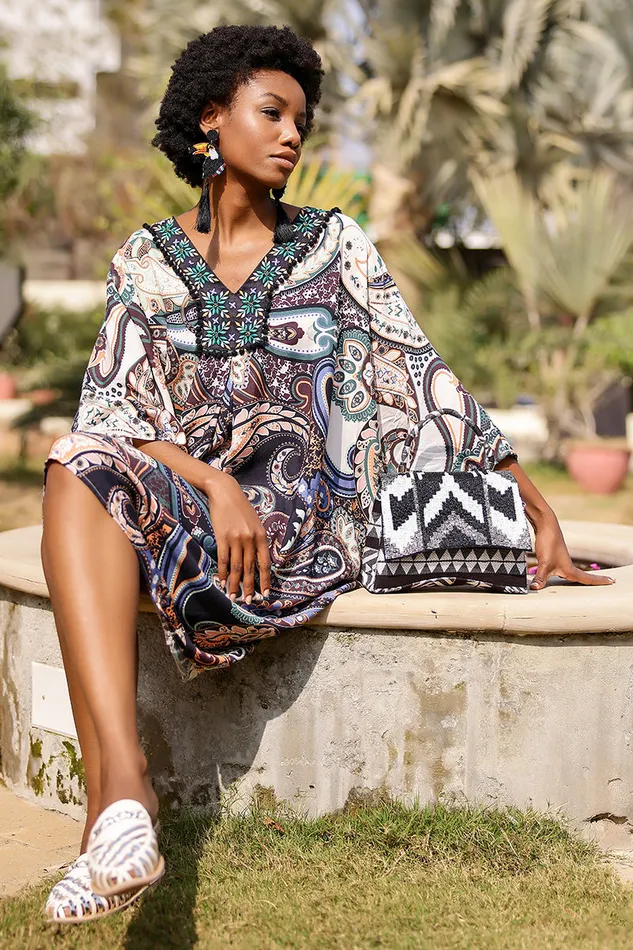 Ikat Noir Elegance Top Handle Bag Ikat Noir Elegance Top Handle Bag