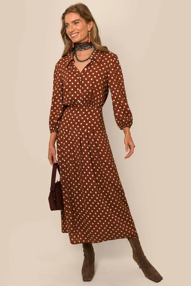 Izzy Copper Dot Women RIXO Dresses