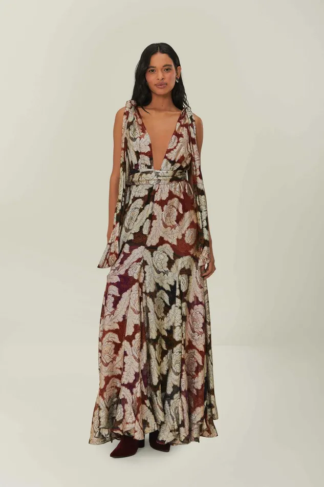 Jacquard Lurex Sleeveless Maxi Dress Women FARM Rio Maxi Dresses