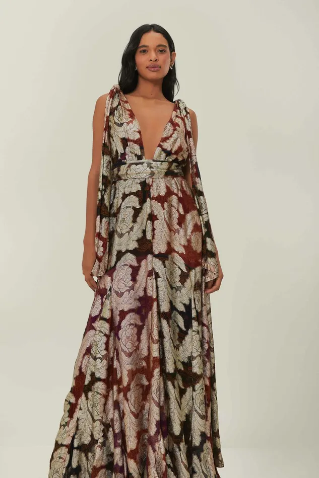 Jacquard Lurex Sleeveless Maxi Dress Women FARM Rio Maxi Dresses Jacquard Lurex Sleeveless Maxi Dress Women FARM Rio Maxi Dresses