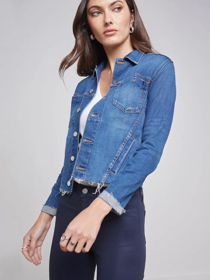 Janelle Denim Jacket Authentique Women L039Agence Blazers and Jackets