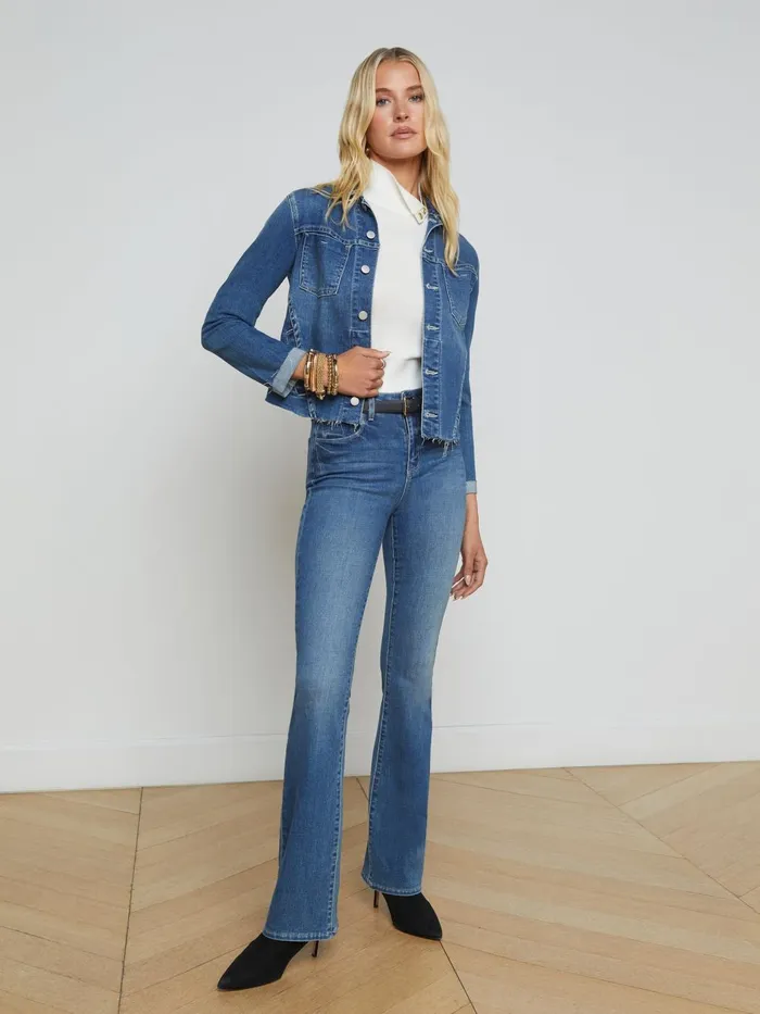 Janelle Denim Jacket Stanton Women L039Agence Blazers and Jackets