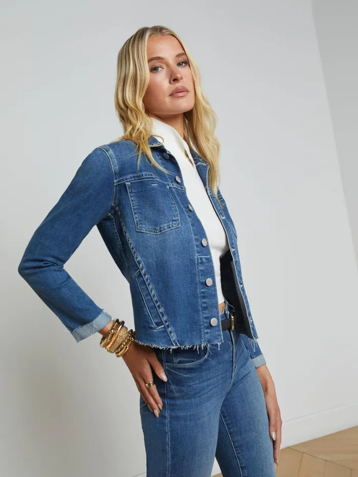 Janelle Denim Jacket Stanton Women L039Agence Blazers and Jackets