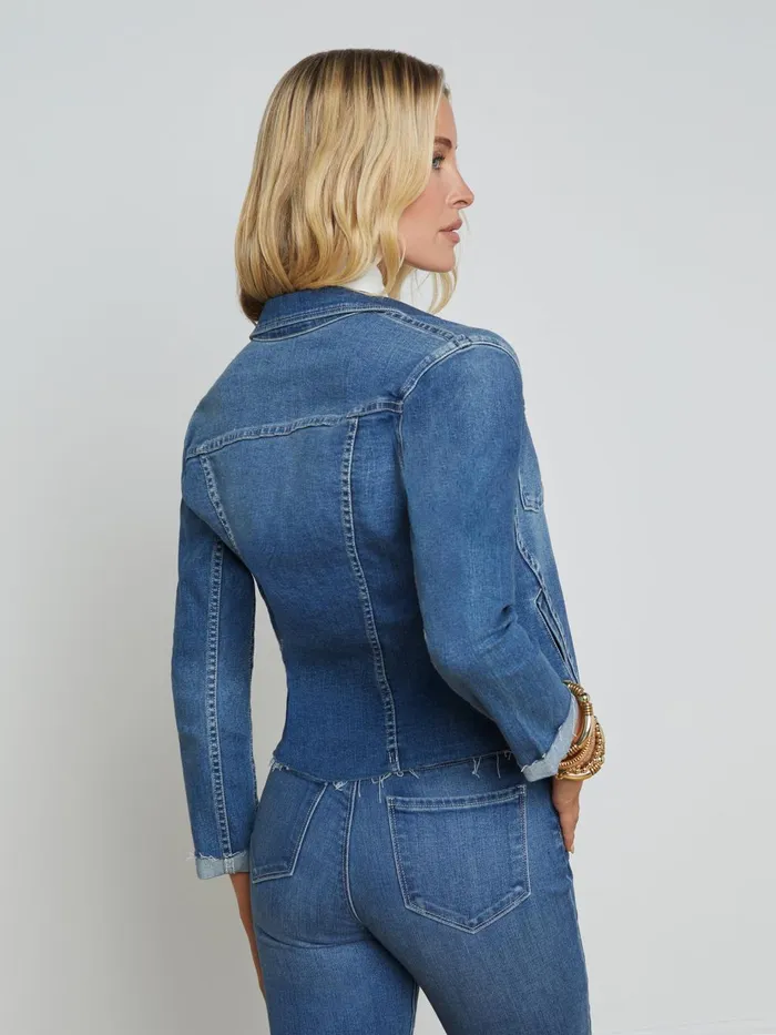 Janelle Denim Jacket Stanton Women L039Agence Blazers and Jackets