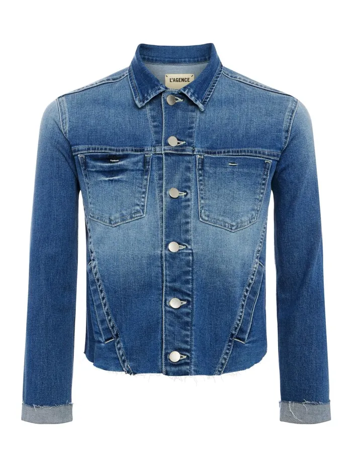 Janelle Denim Jacket Stanton Women L039Agence Blazers and Jackets