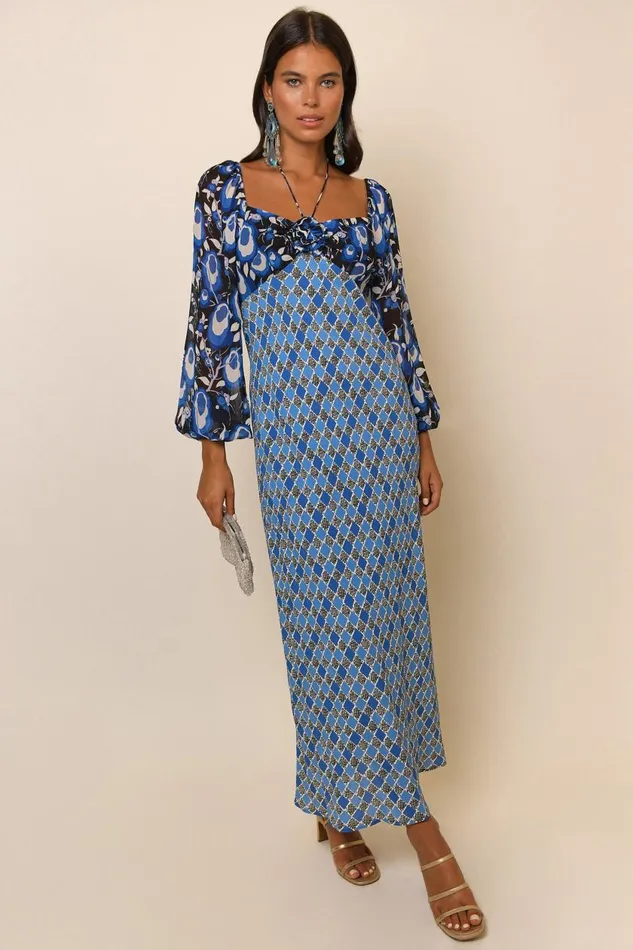 Jeanie Blue Starlet Floral Mix Women RIXO Dresses Jeanie Blue Starlet Floral Mix Women RIXO Dresses