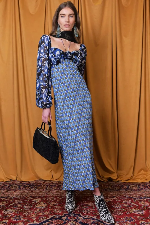 Jeanie Blue Starlet Floral Mix Women RIXO Dresses Jeanie Blue Starlet Floral Mix Women RIXO Dresses