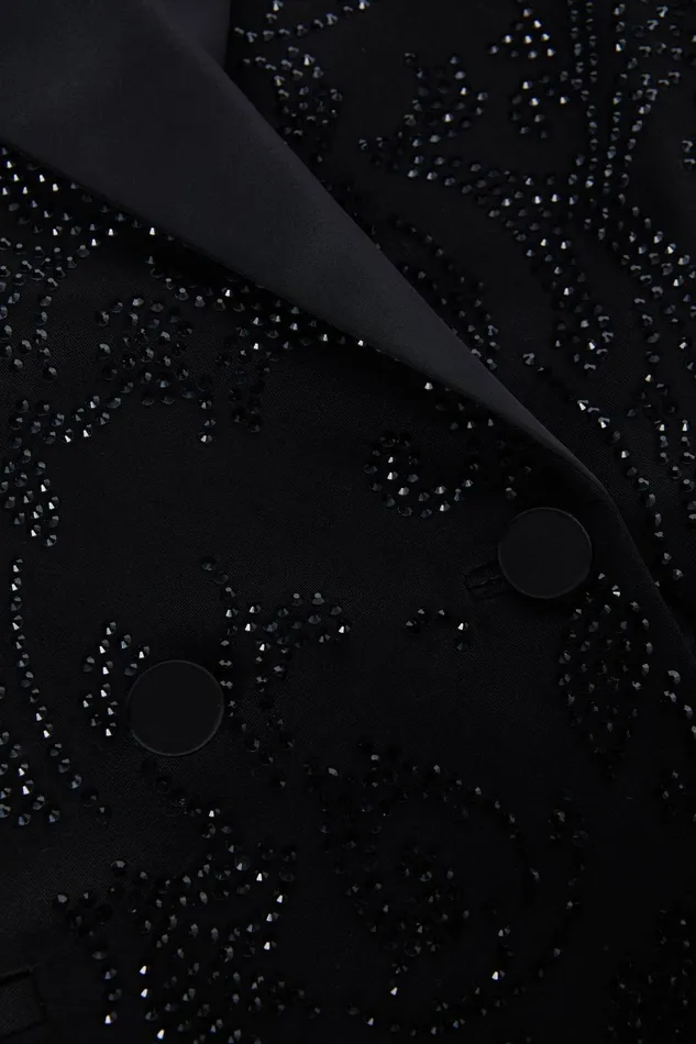 Jericho Rhinestone Blazer Black Crystal Women L039Agence Blazers and Jackets Jericho Rhinestone Blazer Black Crystal Women L039Agence Blazers and Jackets