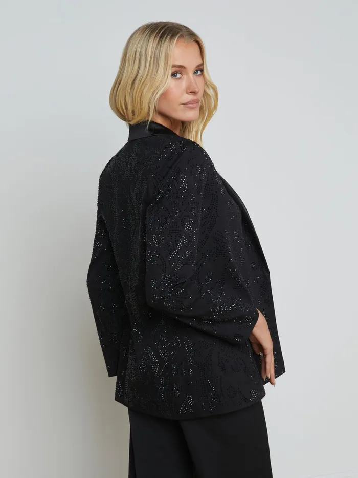 Jericho Rhinestone Blazer Black Crystal Women L039Agence Blazers and Jackets Jericho Rhinestone Blazer Black Crystal Women L039Agence Blazers and Jackets