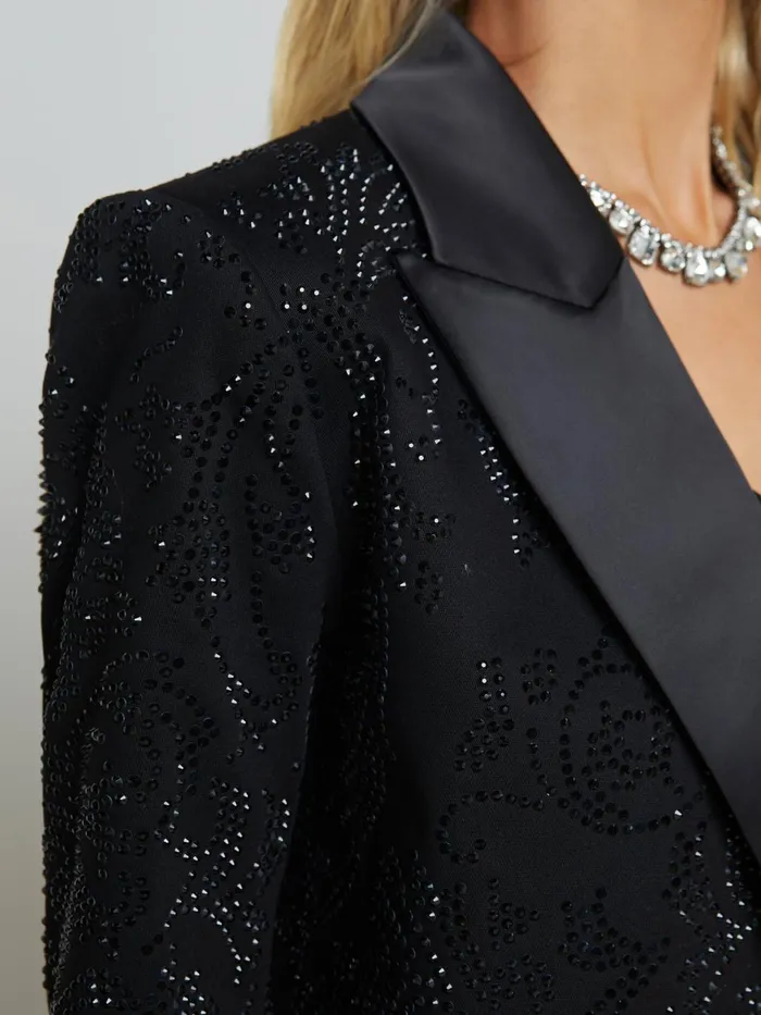 Jericho Rhinestone Blazer Black Crystal Women L039Agence Blazers and Jackets Jericho Rhinestone Blazer Black Crystal Women L039Agence Blazers and Jackets