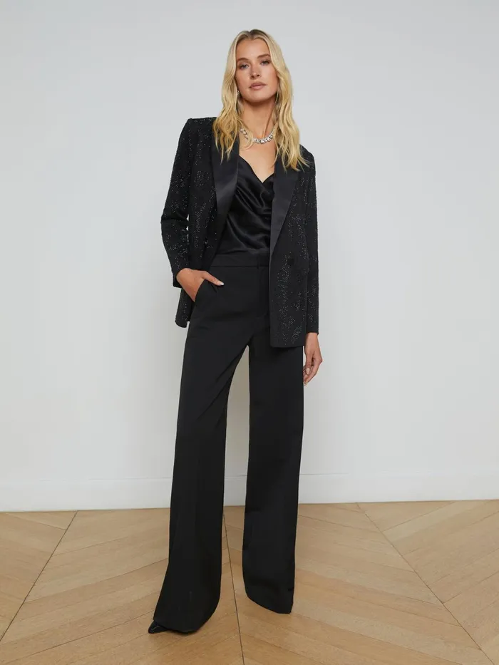 Jericho Rhinestone Blazer Black Crystal Women L039Agence Blazers and Jackets Jericho Rhinestone Blazer Black Crystal Women L039Agence Blazers and Jackets
