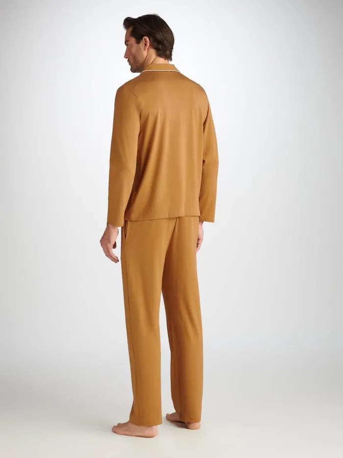 Jersey Pajamas Men Derek Rose Pajamas Basel Micro Modal Stretch Gold