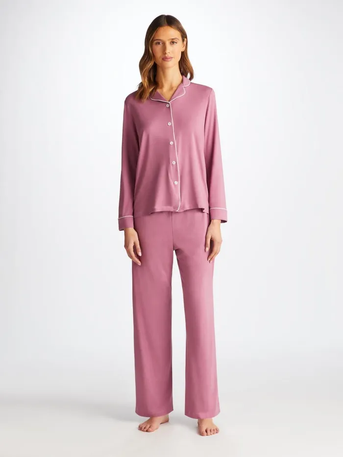 Jersey Pajamas Women Derek Rose Pajamas Lara Micro Modal Stretch Orchid Purple Jersey Pajamas Women Derek Rose Pajamas Lara Micro Modal Stretch Orchid Purple