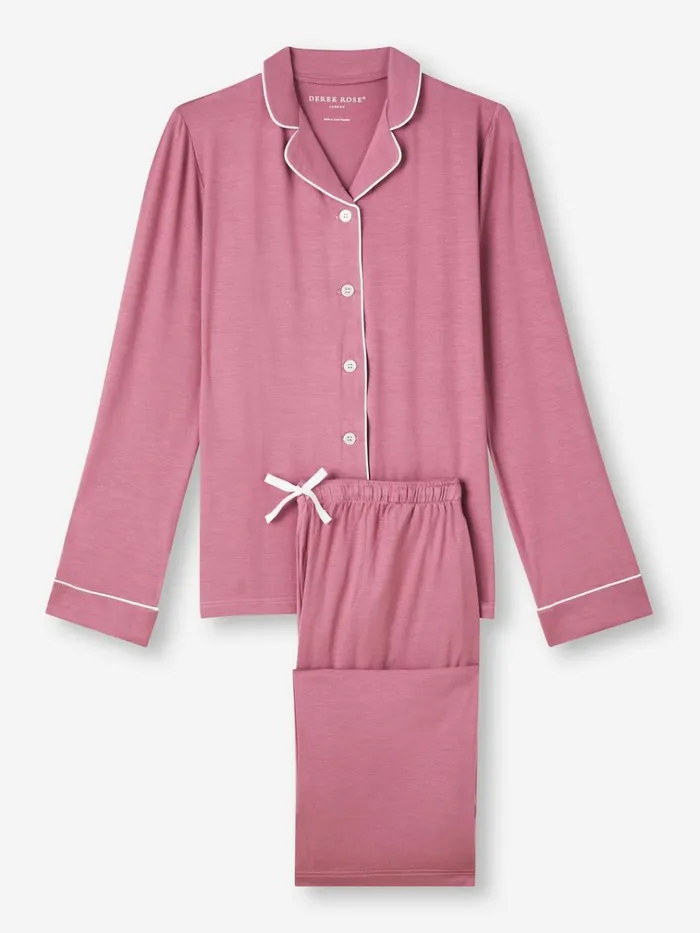Jersey Pajamas Women Derek Rose Pajamas Lara Micro Modal Stretch Orchid Purple