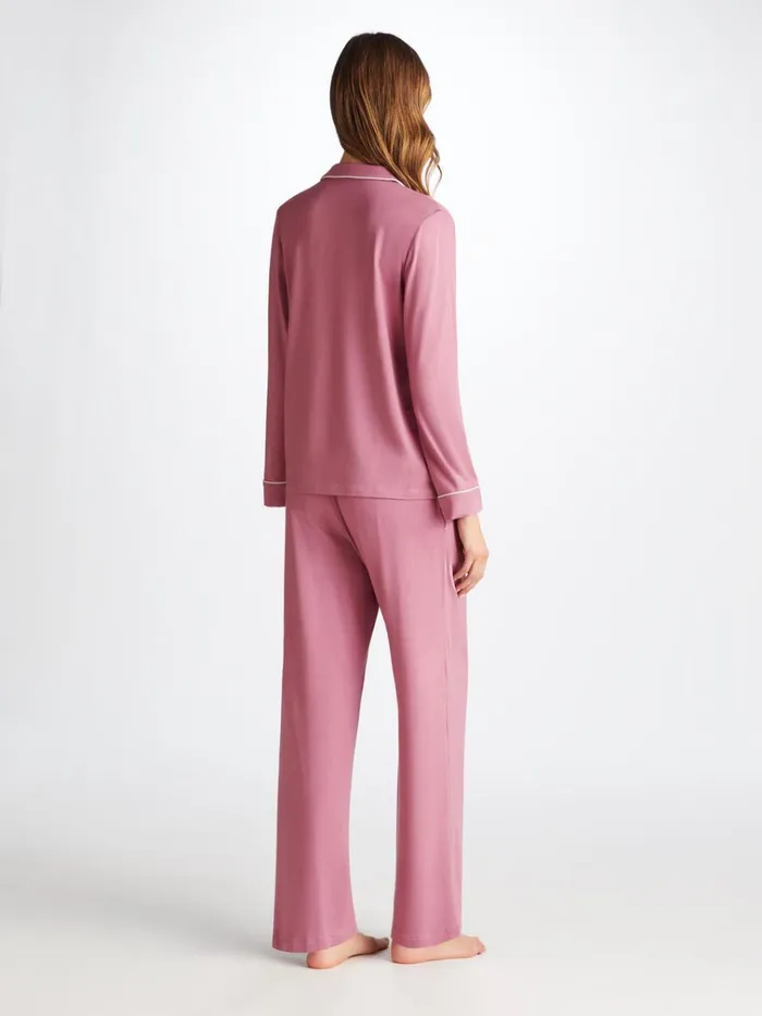 Jersey Pajamas Women Derek Rose Pajamas Lara Micro Modal Stretch Orchid Purple