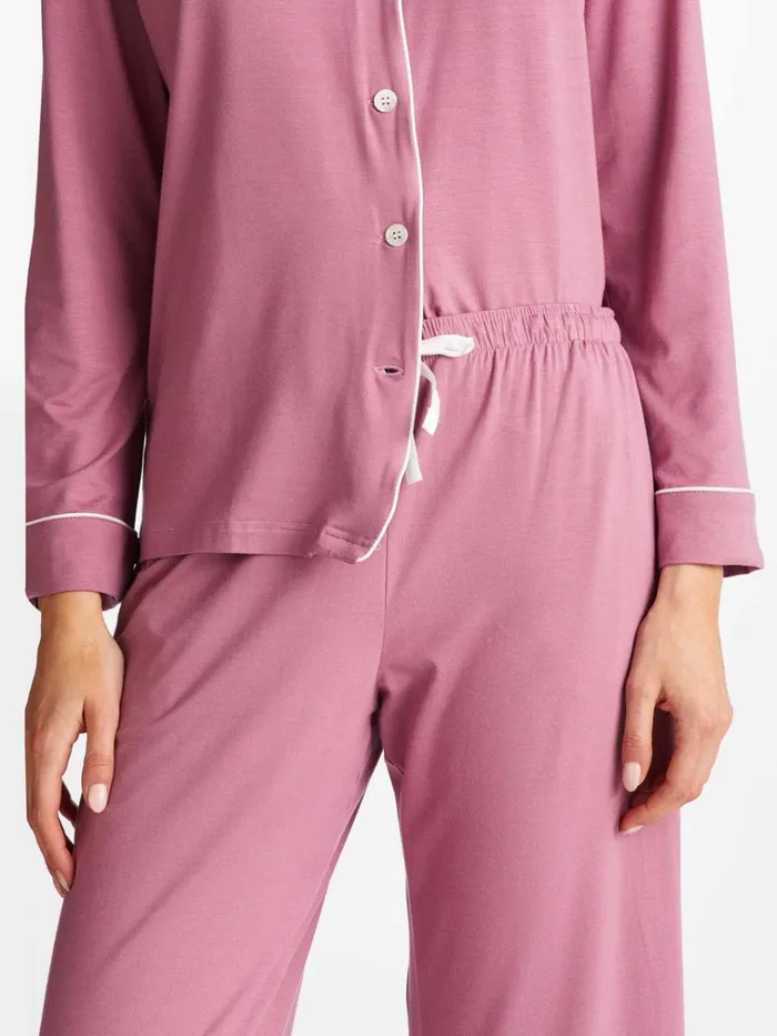 Jersey Pajamas Women Derek Rose Pajamas Lara Micro Modal Stretch Orchid Purple