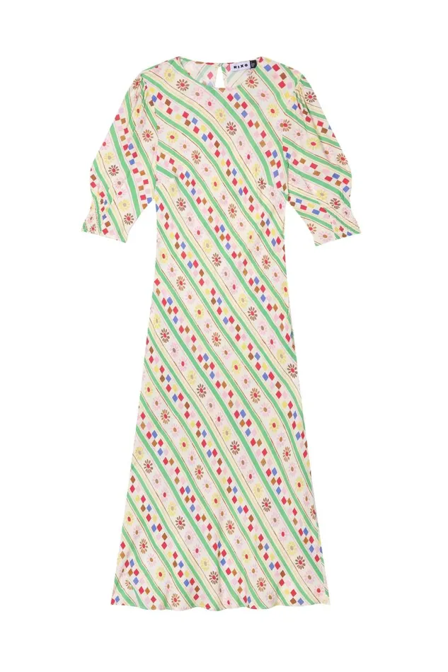 Jess Cream Retro Stripe Women RIXO Dresses Jess Cream Retro Stripe Women RIXO Dresses