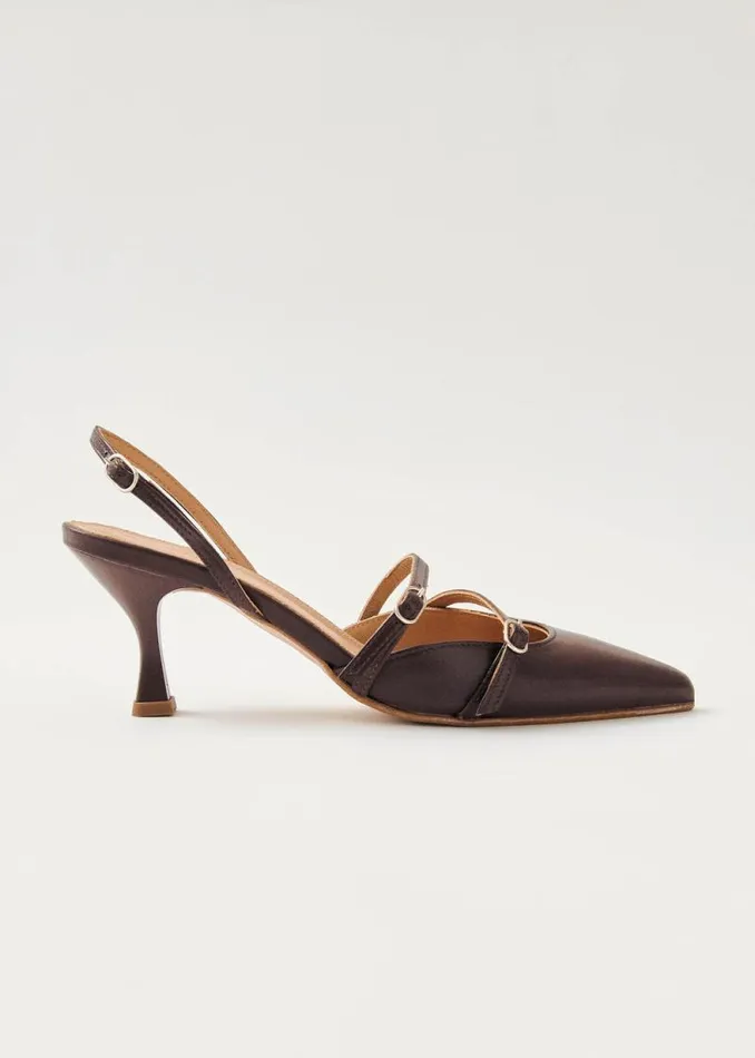 Joelle Brown Leather Pumps Women ALOHAS Heels