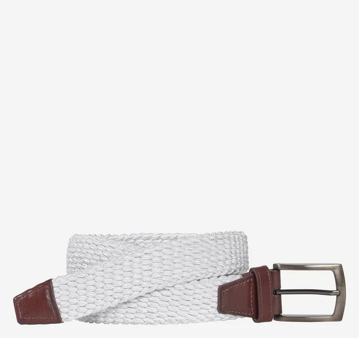 JohnstonandMurphy Belts Woven StretchKnit Belt White 8211 Men