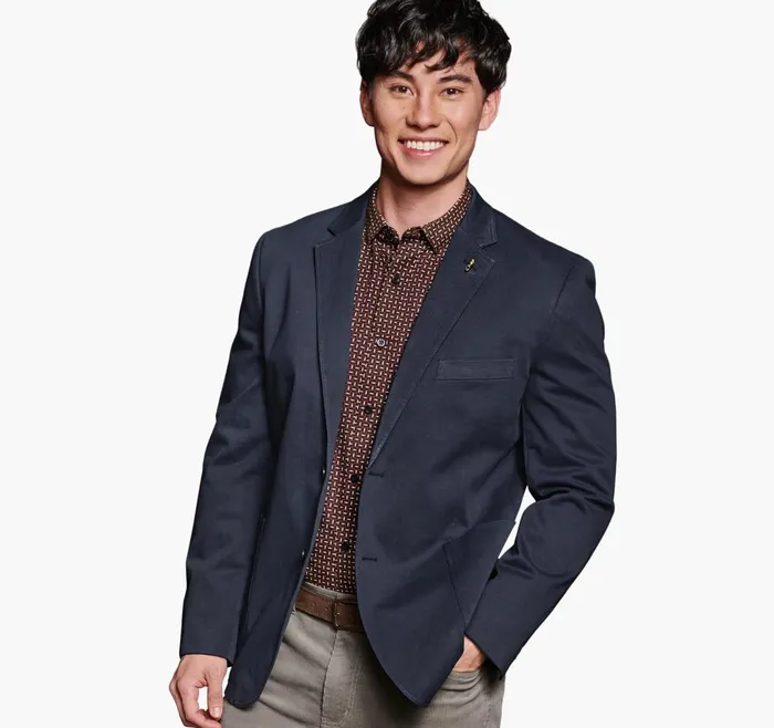 JohnstonandMurphy Blazers Washed Cotton Blazer Navy 8211 Men