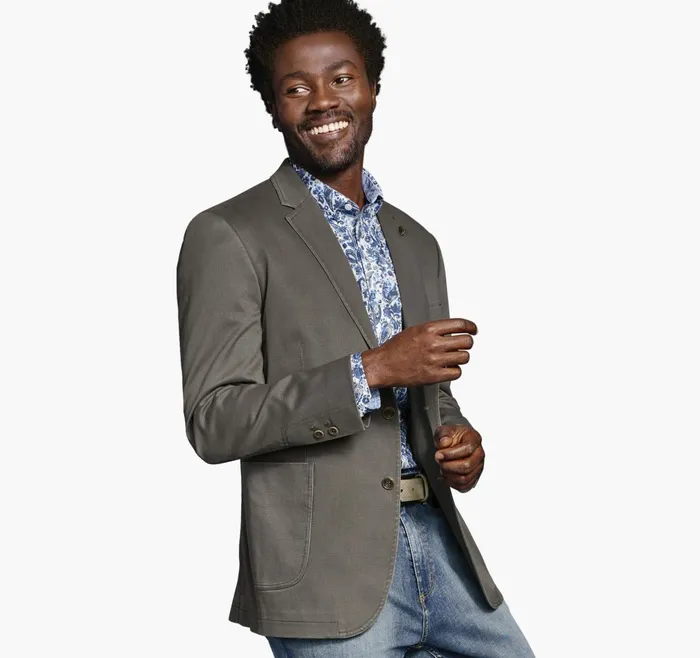 JohnstonandMurphy Blazers Washed Cotton Blazer Taupe 8211 Men