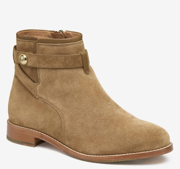 JohnstonandMurphy Boots and Booties Darby Snap Bootie Chesnut Suede 8211 Women