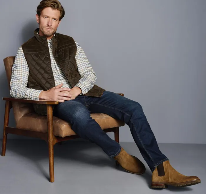 JohnstonandMurphy Coats Jackets and Vests Antique Cotton Vest Brown 8211 Men