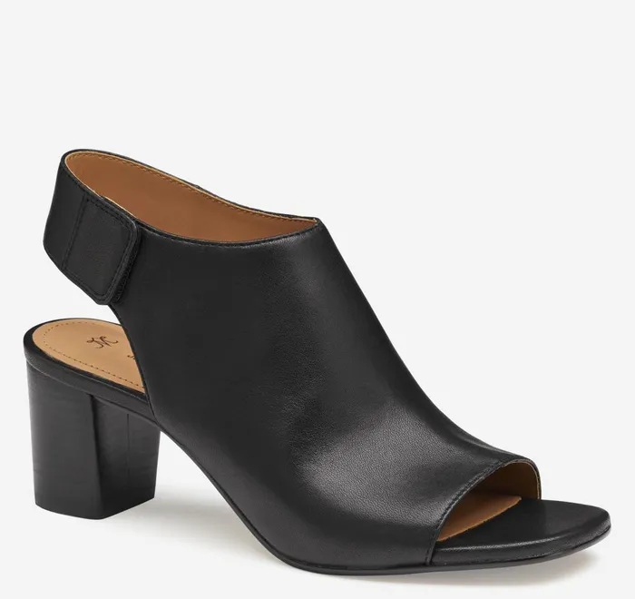 JohnstonandMurphy Heels and Platform Wedges Evelyn OpenToe Bootie Black Glove Leather 8211 Women JohnstonandMurphy Heels and Platform Wedges Evelyn OpenToe Bootie Black Glove Leather 8211 Women
