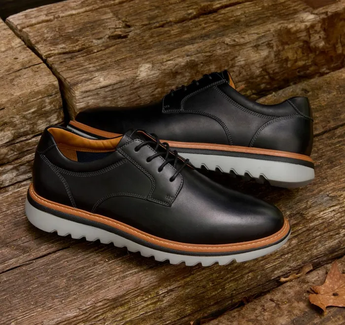 JohnstonandMurphy LaceUps Braydon Plain Toe Black Full Grain 8211 Men JohnstonandMurphy LaceUps Braydon Plain Toe Black Full Grain 8211 Men