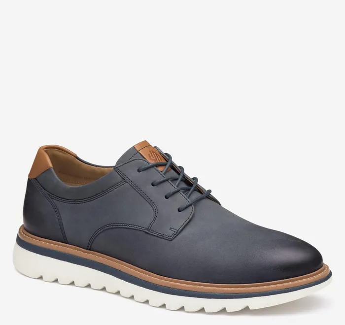 JohnstonandMurphy LaceUps Braydon Plain Toe Navy Oiled Nubuck 8211 Men