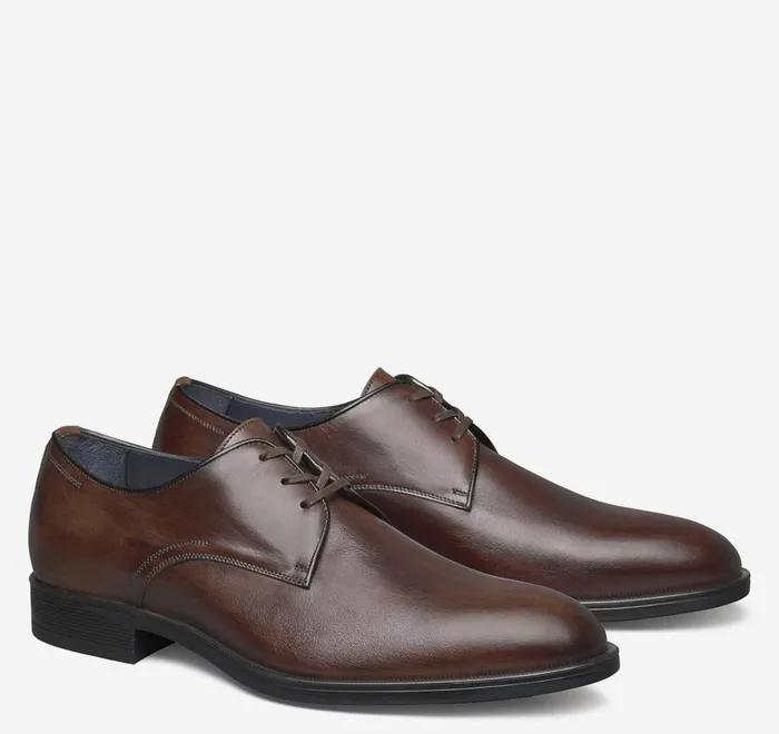 JohnstonandMurphy LaceUps Flynch Plain Toe Mahogany Italian Calfskin 8211 Men