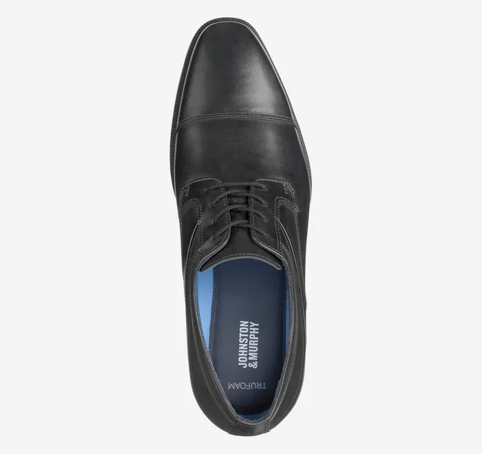 JohnstonandMurphy LaceUps Gibbons Cap Toe Black Full Grain 8211 Men