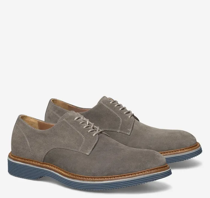JohnstonandMurphy LaceUps Jenson Plain Toe Gray Italian Suede 8211 Men